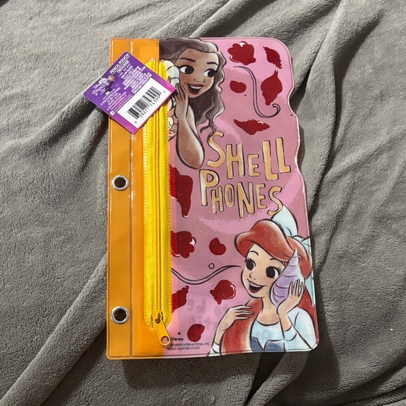 Disney Princess Pink and Yellow Shell Phones Pencil Case - Picture 1 of 2